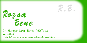 rozsa bene business card